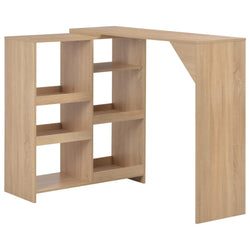 Tavolo da Bar con Scaffale Mobile Bianco 138x39x110 cm
