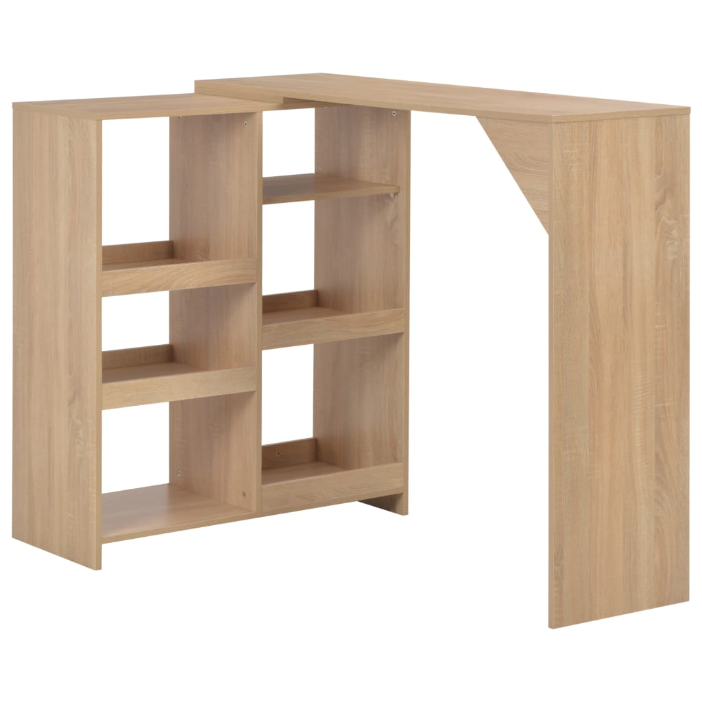 Tavolo da Bar con Scaffale Mobile Bianco 138x39x110 cm