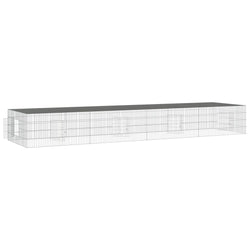 Conigliera con 4 Pannelli 433x109x54 cm Ferro Zincato