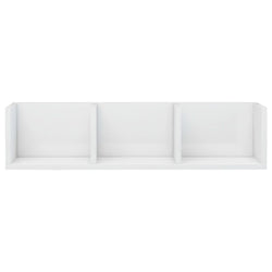 Scaffale Porta CD Parete Bianco Lucido 75x18x18 cm Multistrato