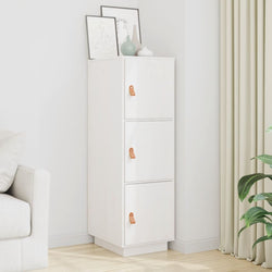 Credenza Grigia 34x40x108,5 cm in Legno Massello di Pino