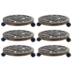 Carrelli Portavasi 6 pz Verdi 38 cm in Plastica