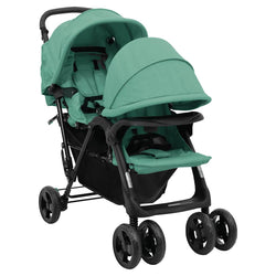 Passeggino Gemellare a Tandem Grigio Chiaro in Acciaio