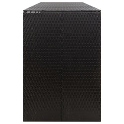 Copribidone Quadruplo Nero 274x80x117 cm in Polyrattan