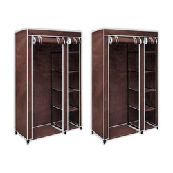 Armadi Pieghevoli 2 pz Crema 110x45x175 cm in Tessuto