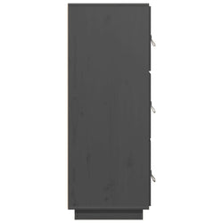 Credenza Grigia 34x40x108,5 cm in Legno Massello di Pino