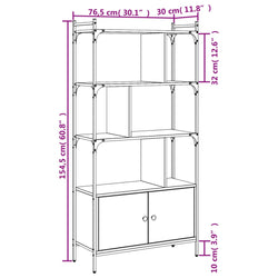 Libreria Ante Grigio Sonoma 76,5x30x154,5 cm Legno Multistrato