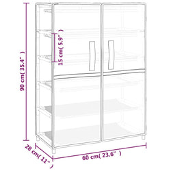 Scarpiera Nera 60x28x90 cm Tessuto