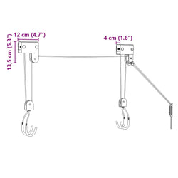 Sollevatore per Bici con Supporto a Soffitto 57 kg