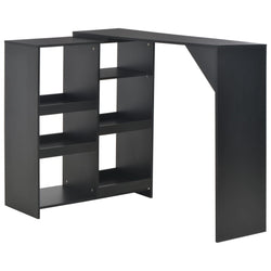 Tavolo da Bar con Scaffale Mobile Bianco 138x39x110 cm