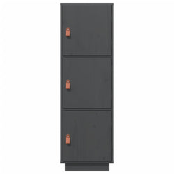 Credenza Grigia 34x40x108,5 cm in Legno Massello di Pino