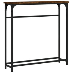 Tavolino Consolle Rovere Fumo 75x19,5x75cm in Legno Multistrato