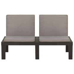 Set Divani da Giardino con Cuscini 6 pz in Plastica Grigio