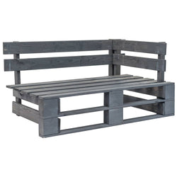Panca Angolare da Giardino su Pallet in Legno Bianca