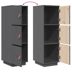 Credenza Grigia 34x40x108,5 cm in Legno Massello di Pino