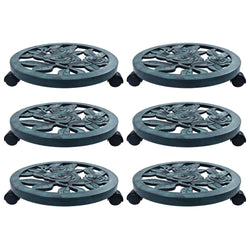 Carrelli Portavasi 6 pz Verdi 38 cm in Plastica