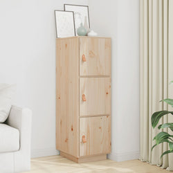 Credenza Grigia 34x40x108,5 cm in Legno Massello di Pino