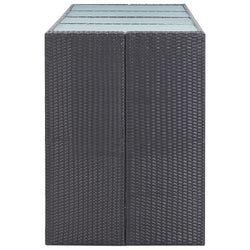 Set Bar da Giardino 9 z pz in Polyrattan Nero