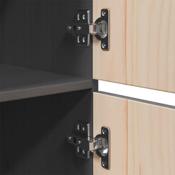 Credenza Grigia 34x40x108,5 cm in Legno Massello di Pino