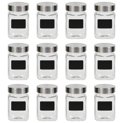Barattoli in Vetro con Adesivo 12 pz 300 ml